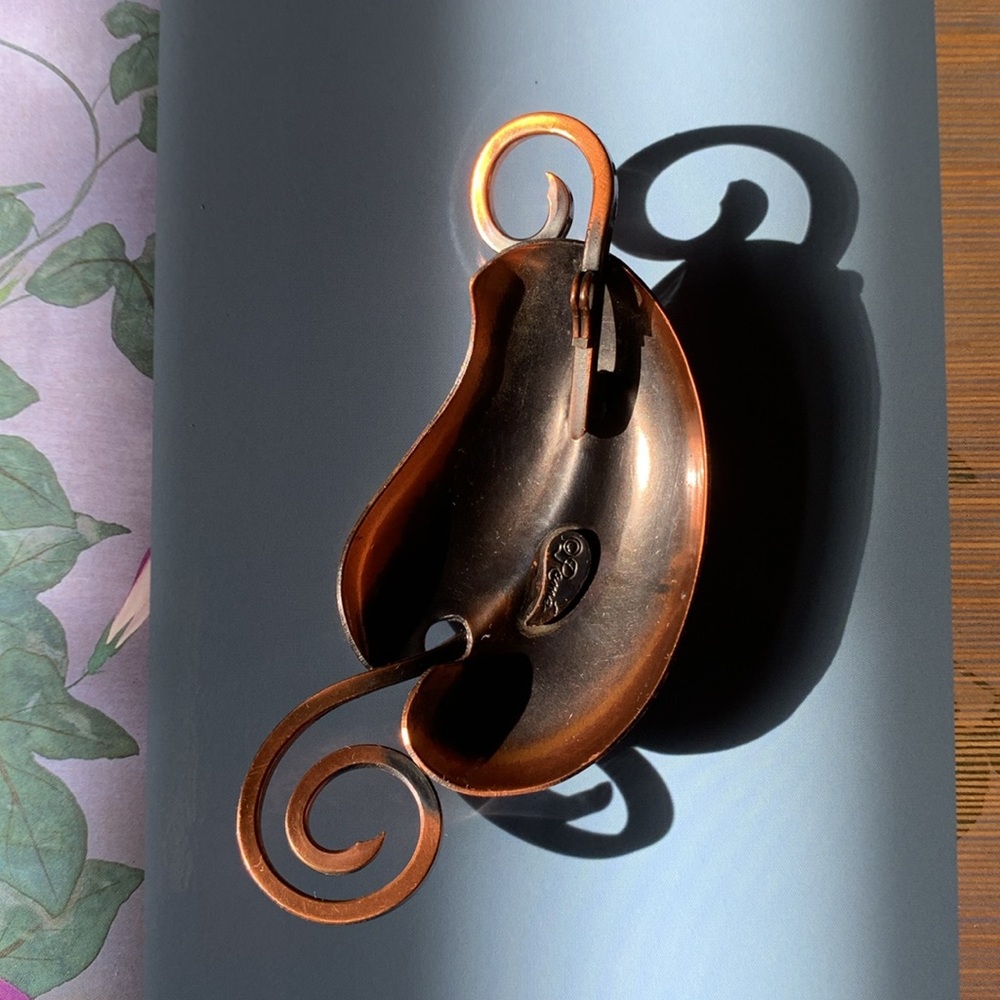 Signed Renoir Copper earring and Rame Copper Pendant set - Picture 6 of 12